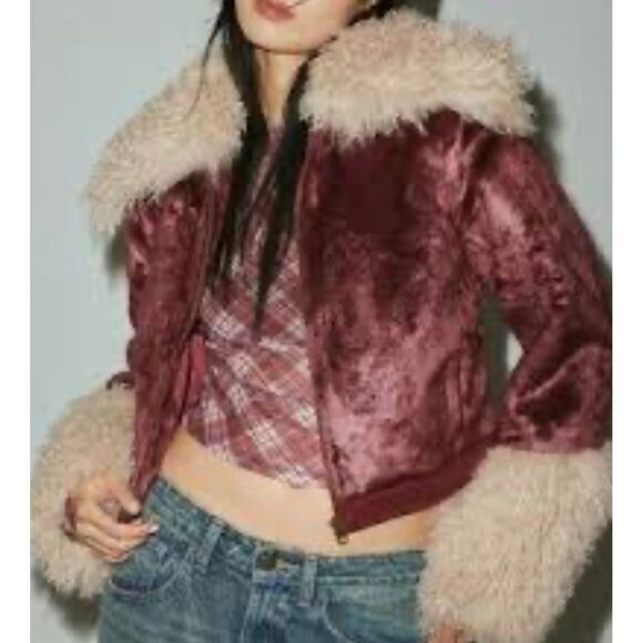 Silence + Noise UO NWT 70's fringe Penny Lane Cropped Jacket NWT XS $139 - Picture 1 of 10